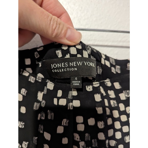 Jones New York Ruffle Midi Skirt Monochrome Black and White - Picture 3 of 5